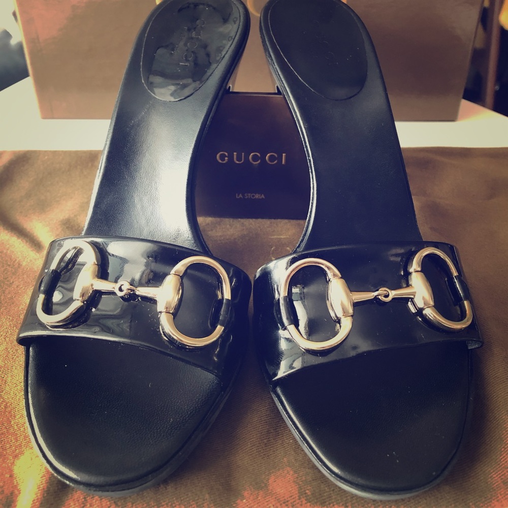 Authentic Gucci high heel sandals near new Size 37